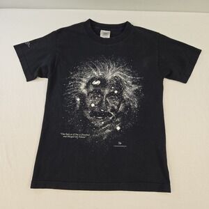 Vintage 1993 Albert Einstein Galaxy Glow In The Dark T Shirt Mens Small Museum
